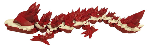 Articulated Baby Crystal Dragon - 11" - Crimson / White