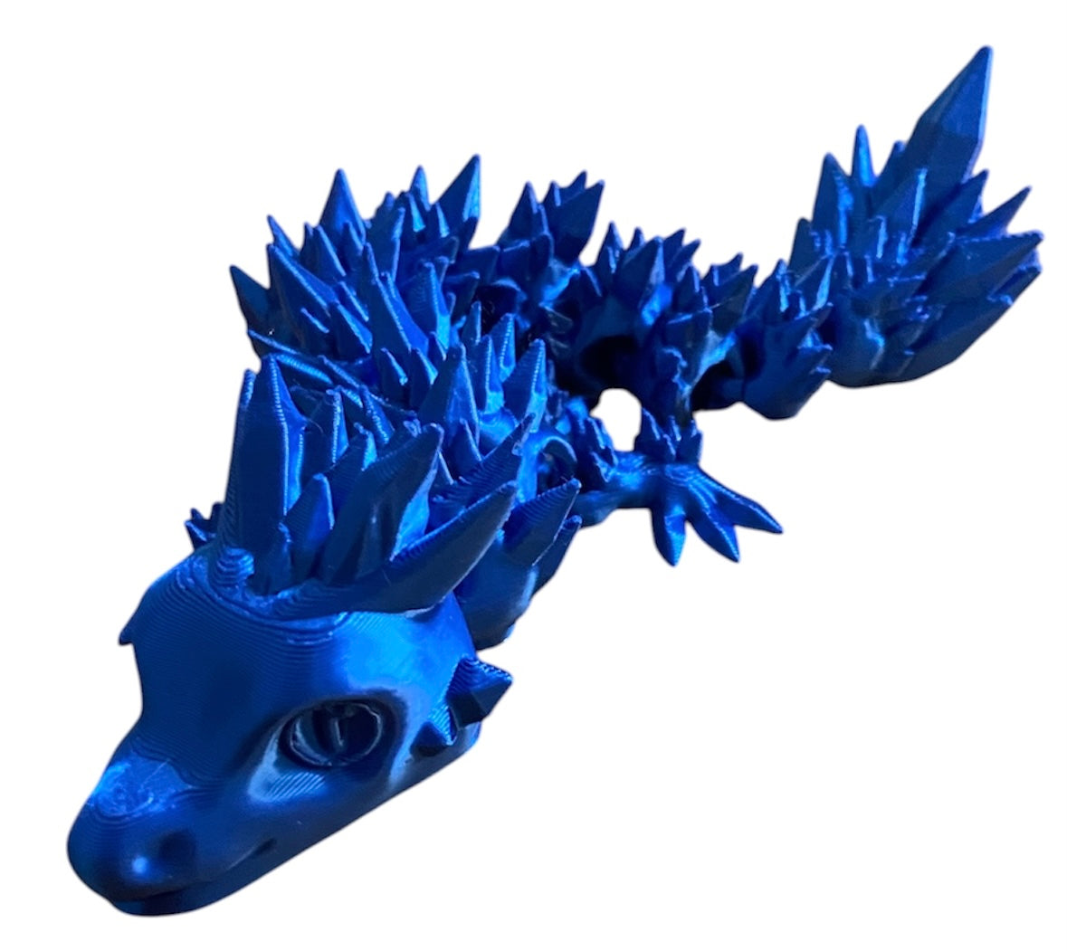 Articulated Baby Crystal Dragon - 8" - Blue Silk