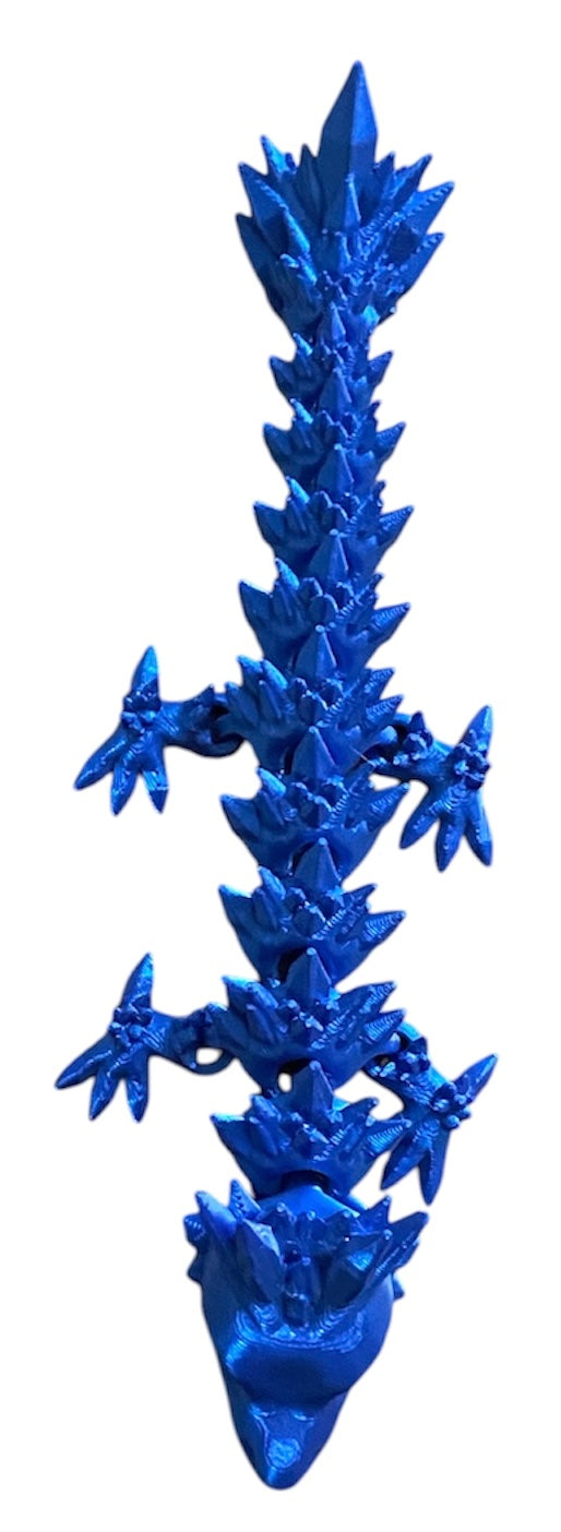 Articulated Baby Crystal Dragon - 8" - Blue Silk