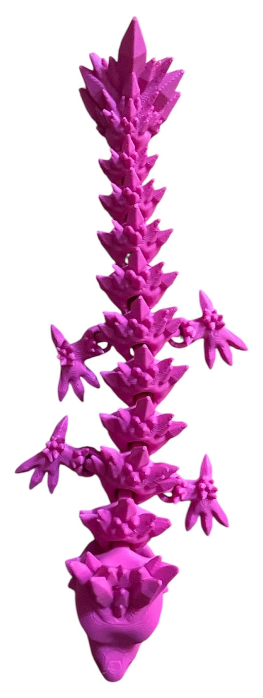 Articulated Baby Crystal Dragon - 8" - Magenta
