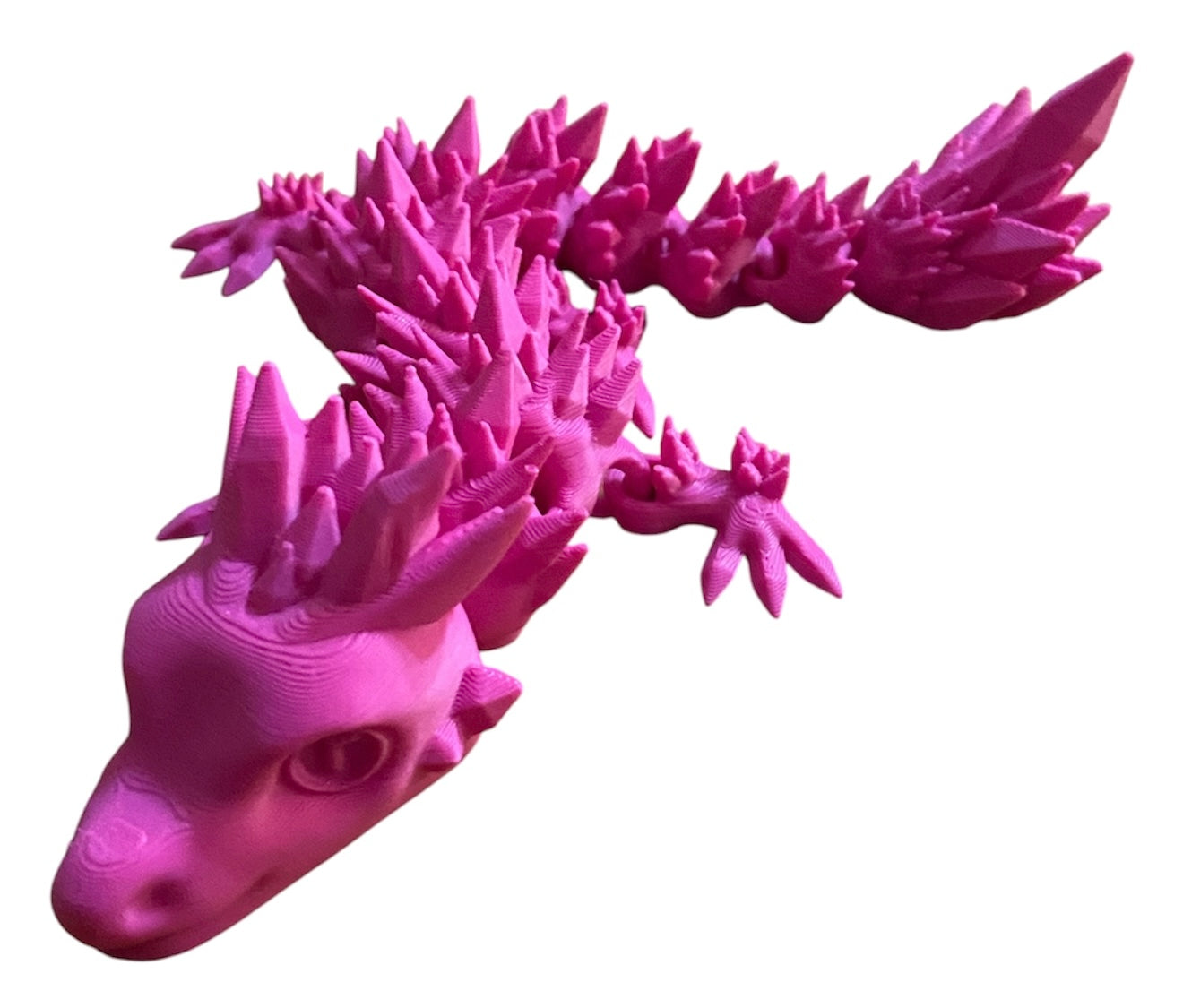Articulated Baby Crystal Dragon - 8" - Magenta