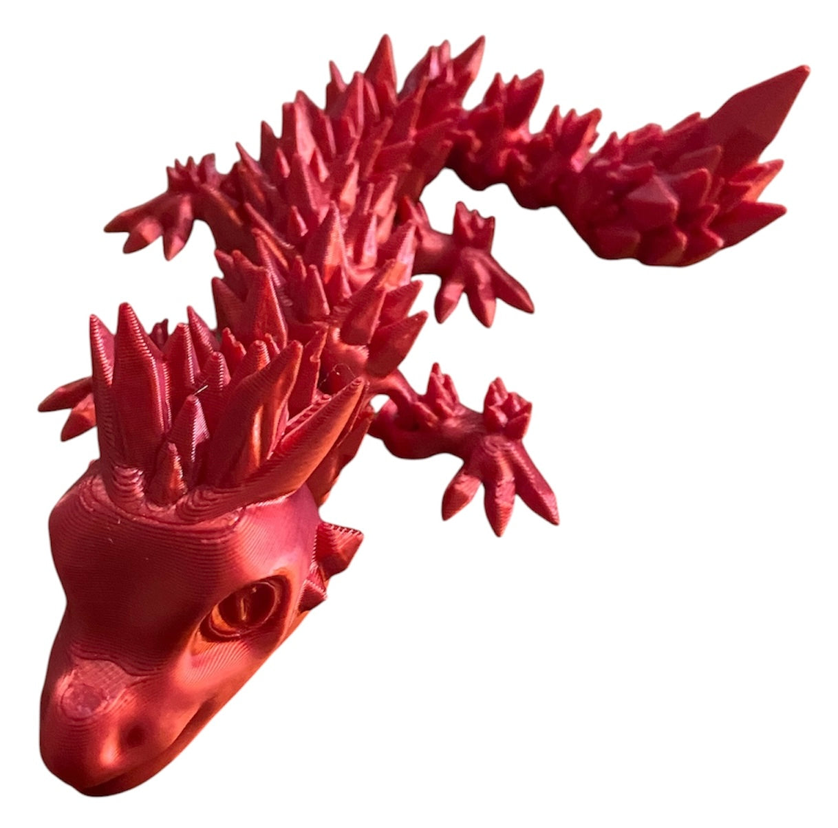 Articulated Baby Crystal Dragon - 8" - Candy Red