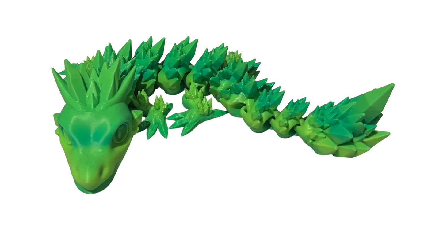 Articulated Baby Crystal Dragon - 8" - Mint Lime