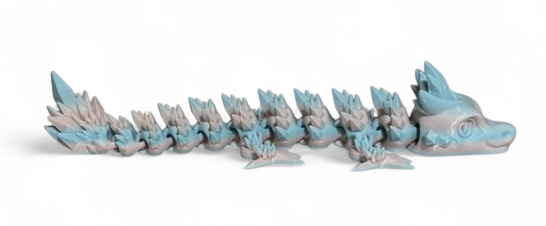 Articulated Baby Crystal Dragon - 8" - Blueberry Bubblegum