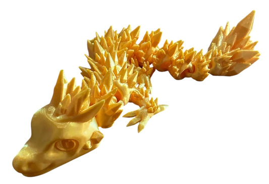 Articulated Baby Crystal Dragon - 8" - Gold Silk