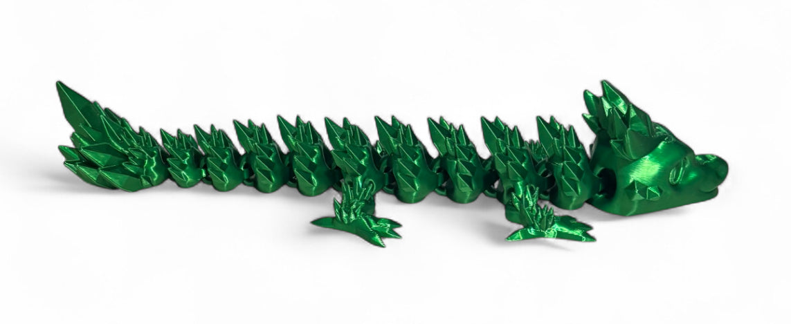 Articulated Baby Crystal Dragon - 8" - Candy Green