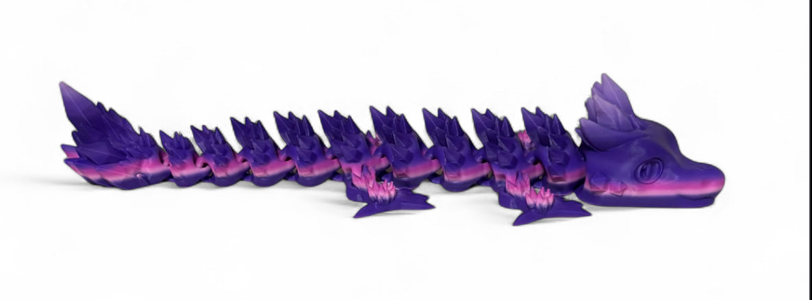 Articulated Baby Crystal Dragon - 8" - Rainbow 03