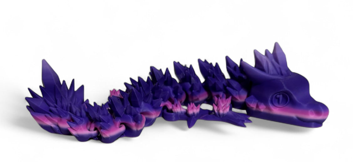 Articulated Baby Crystal Dragon - 8" - Rainbow 03