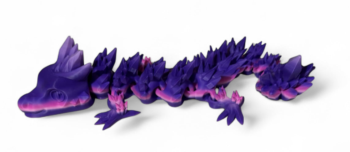 Articulated Baby Crystal Dragon - 8" - Rainbow 03