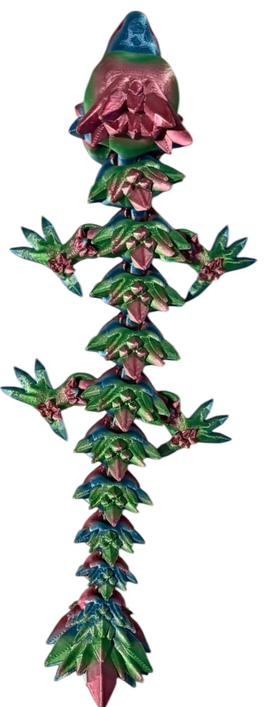 Articulated Baby Crystal Dragon - 8" - Rainbow 06