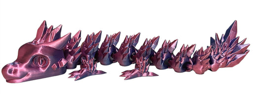 Articulated Baby Crystal Dragon - 8" - Red / Blue