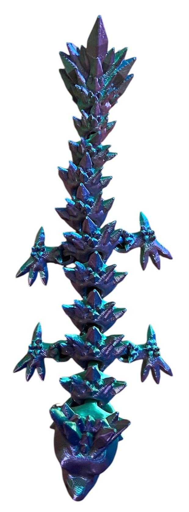 Articulated Baby Crystal Dragon - 8" - Blue/Green/Purple