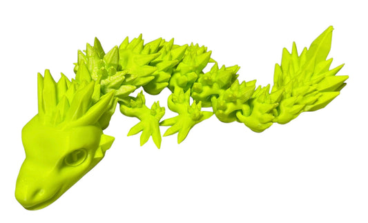 Articulated Baby Crystal Dragon - 8" - Bright Green