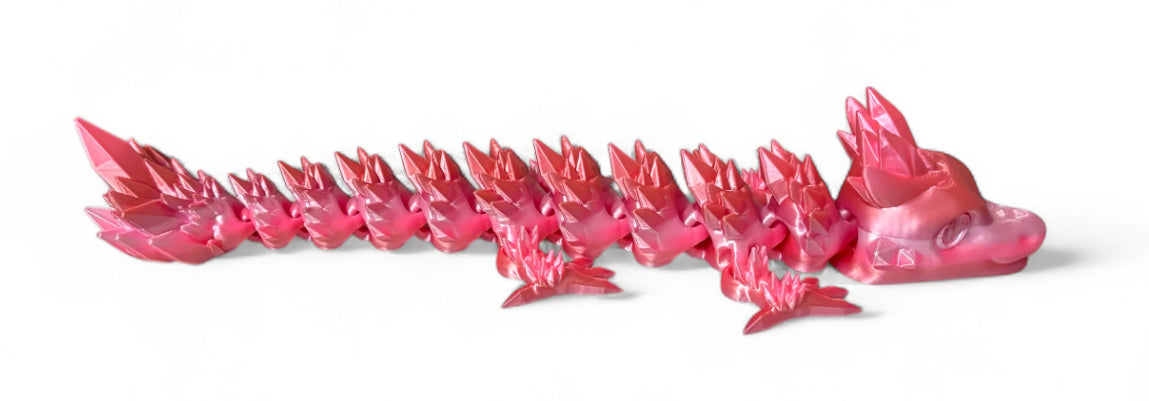 Articulated Baby Crystal Dragon - 8" - Peach Blush