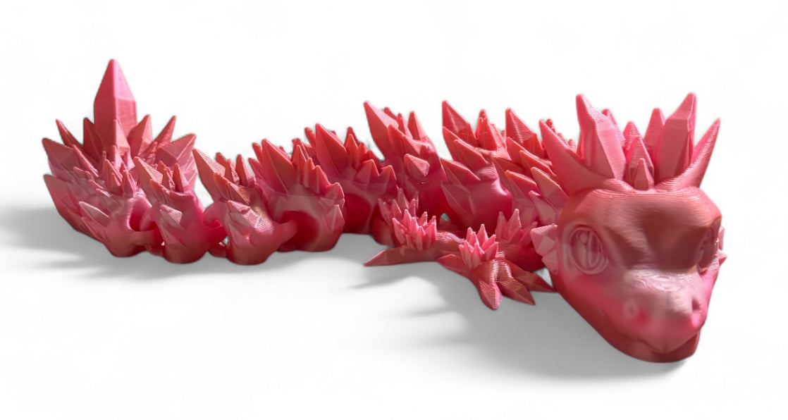 Articulated Baby Crystal Dragon - 8" - Peach Blush