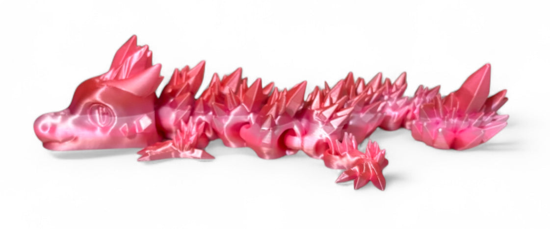 Articulated Baby Crystal Dragon - 8" - Peach Blush