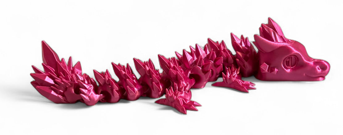 Articulated Baby Crystal Dragon - 8" - Rose