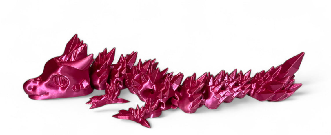 Articulated Baby Crystal Dragon - 8" - Rose