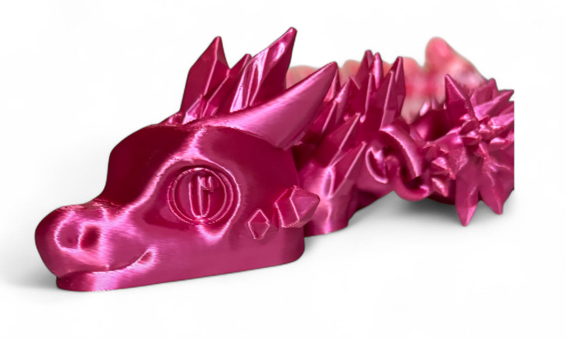 Articulated Baby Crystal Dragon - 8" - Rose