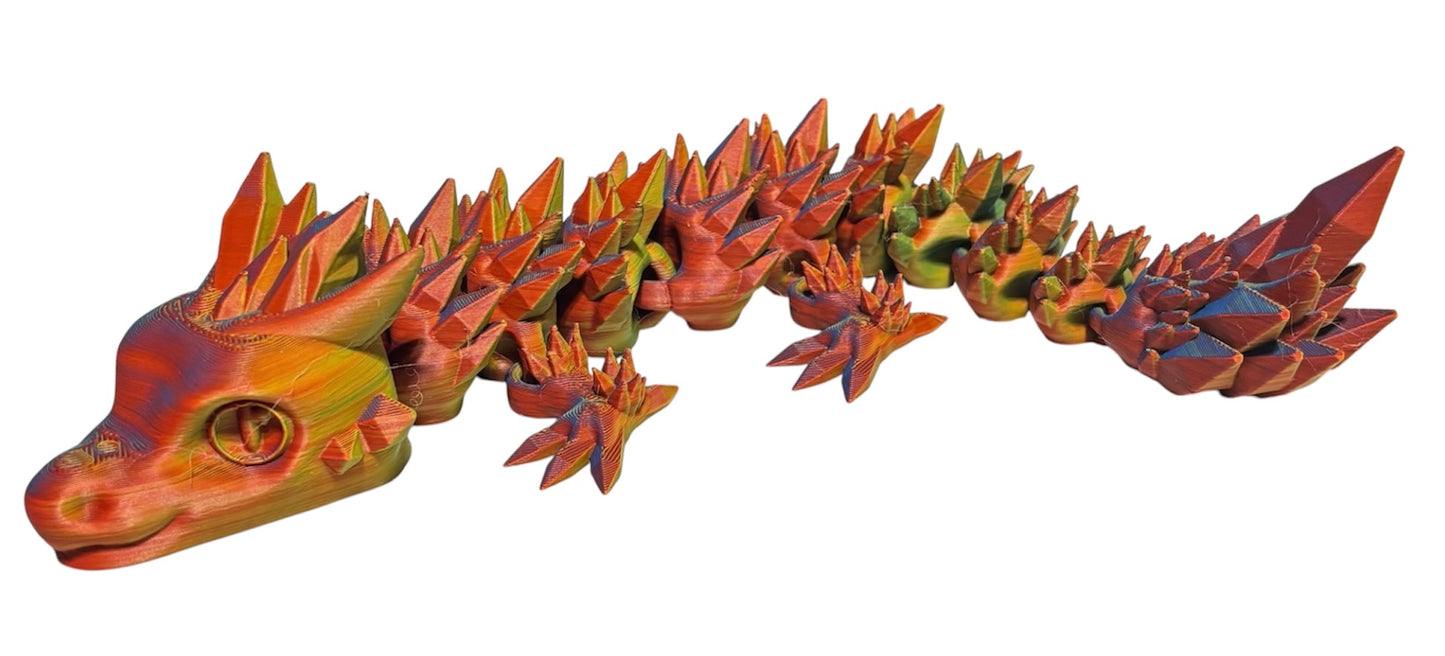 Articulated Baby Crystal Dragon - 11" - Neon