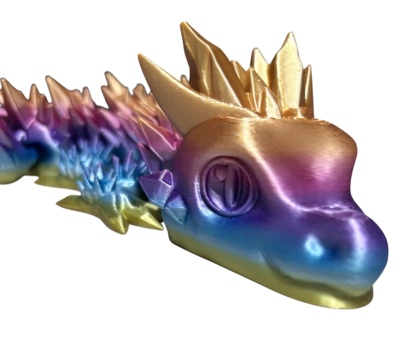 Articulated Baby Crystal Dragon - 11" - Iridescent Prism