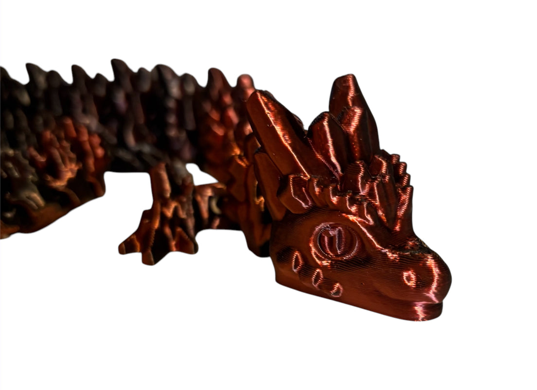 Articulated Baby Stone Dragon - 15" - Velvet Eclipse