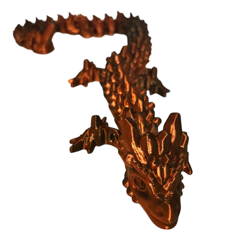 Articulated Baby Stone Dragon - 15" - Velvet Eclipse