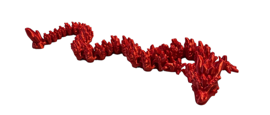 Articulated Baby Stone Dragon - 15" - Candy Red