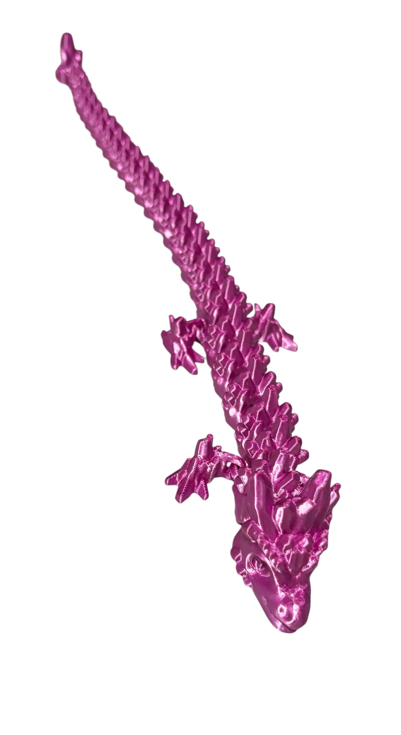 Articulated Baby Stone Dragon - 15" - Purple Silk
