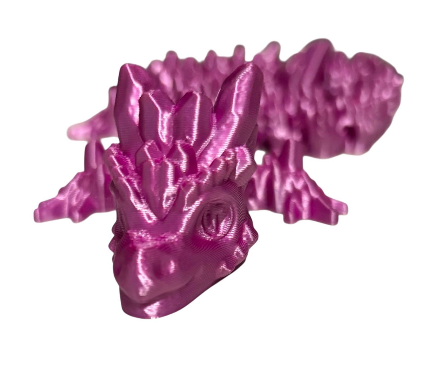 Articulated Baby Stone Dragon - 15" - Purple Silk