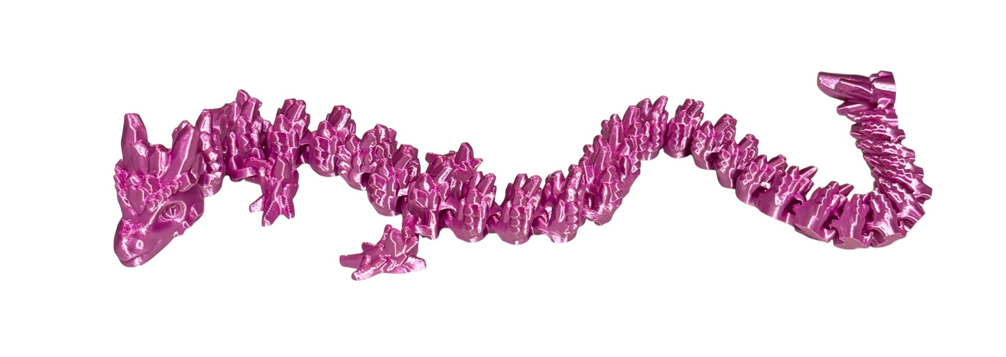 Articulated Baby Stone Dragon - 15" - Purple Silk
