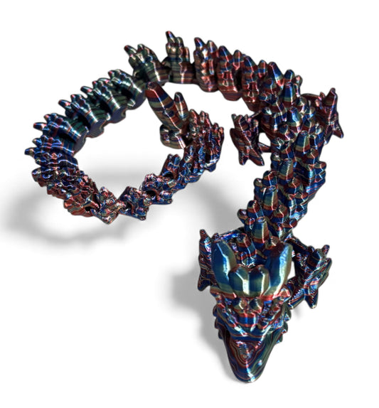 Articulated Baby Stone Dragon - 15" - Twilight