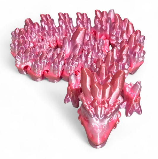 Articulated Baby Stone Dragon - 15" - Peach Blush