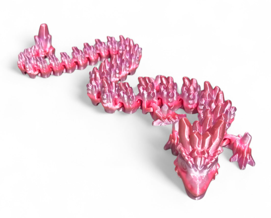 Articulated Baby Stone Dragon - 15" - Peach Blush