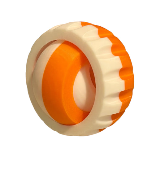 Gyro Spinner - 2" - White / Orange
