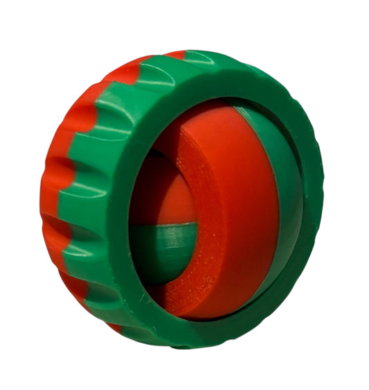 Gyro Spinner - 2" - Green / Lipstick Red