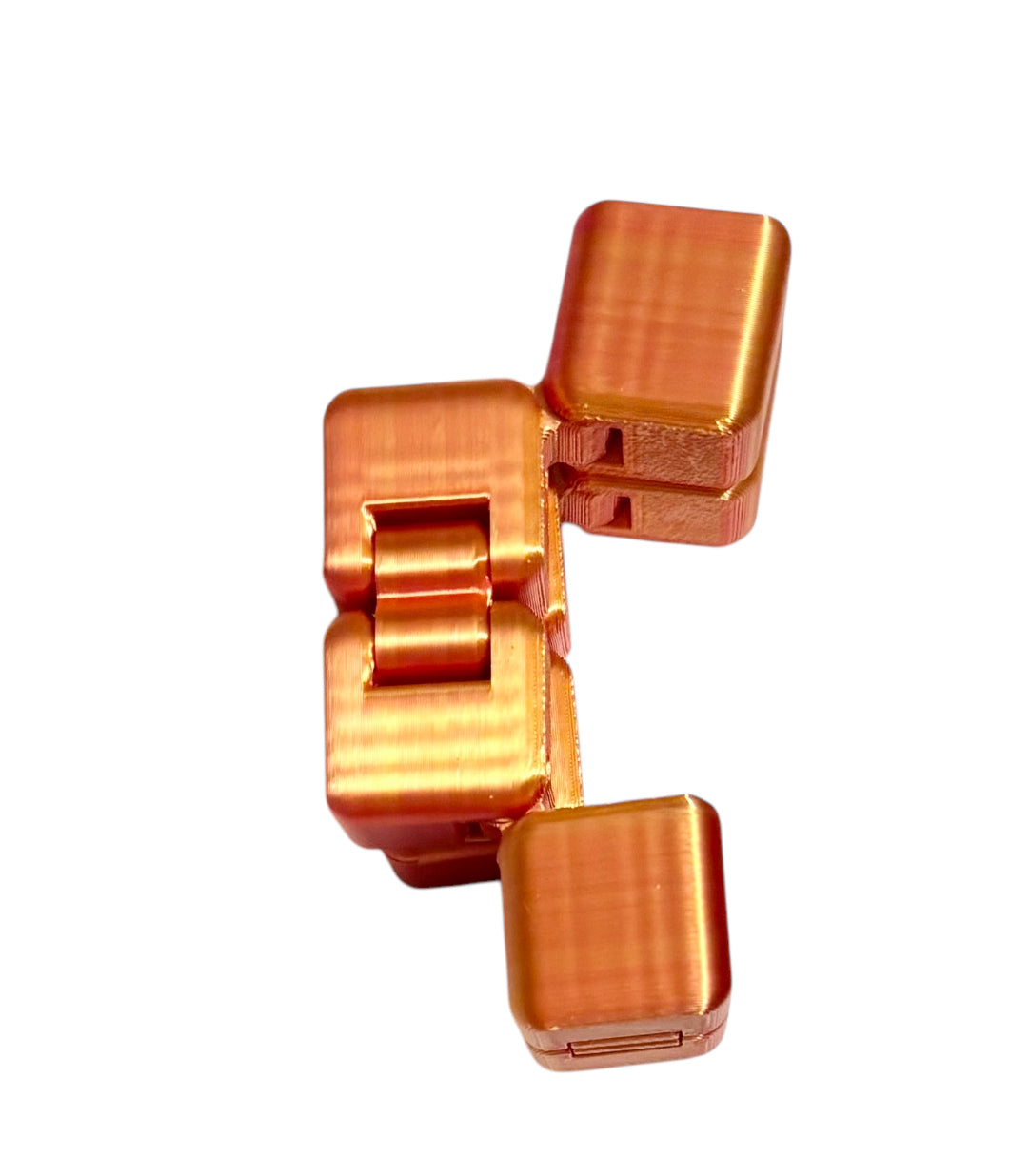 Infinity Cube - 2" - Red / Gold Silk