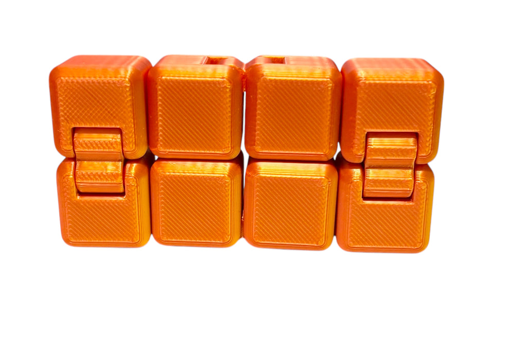 Infinity Cube - 2" - Red / Gold Silk