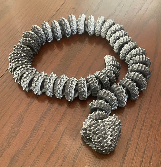 3D printed Large Bush Viper - 28" - White / Black