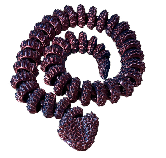 3D printed Large Bush Viper - 28" - Blue / Red