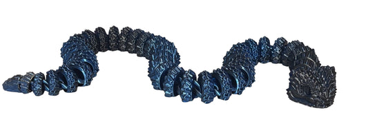 3D printed Large Bush Viper - 28" - Black/Blue