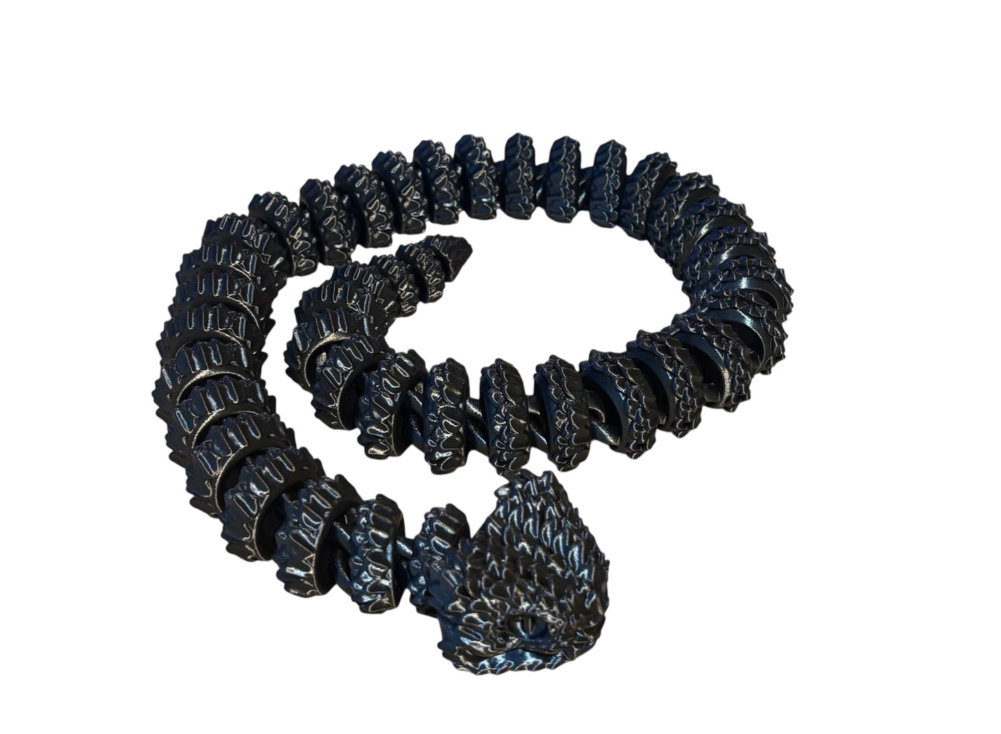 3D printed Large Bush Viper - 28" - Black/Blue
