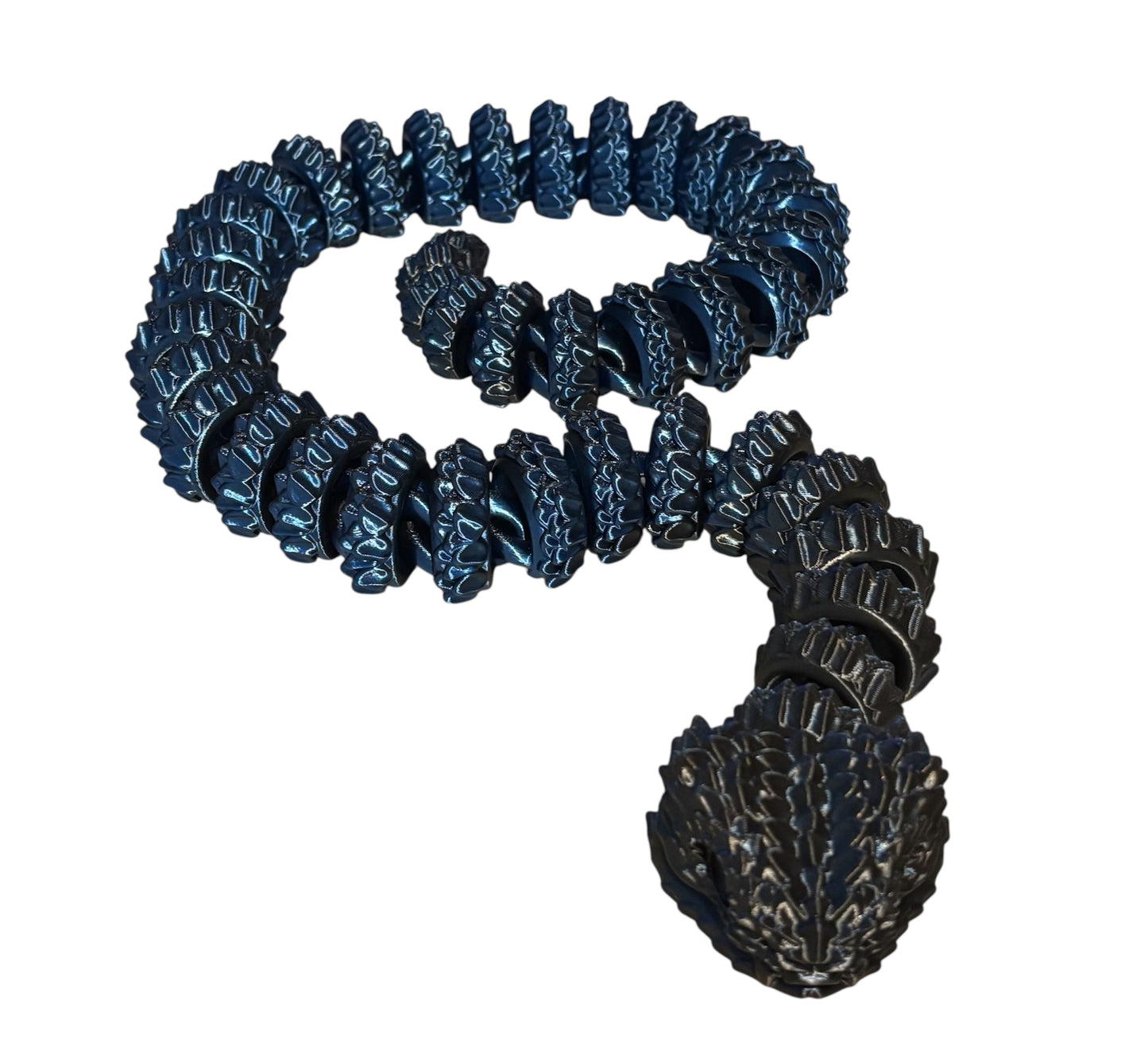 3D printed Large Bush Viper - 28" - Black/Blue