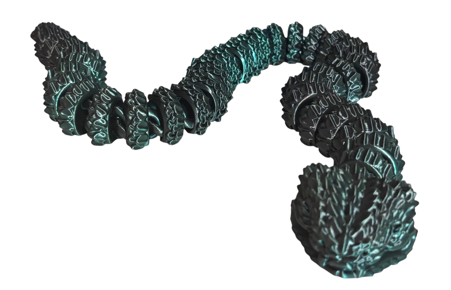 3D printed Large Bush Viper - 28" - Black/Green