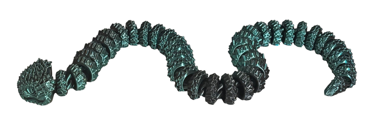 3D printed Large Bush Viper - 28" - Black/Green
