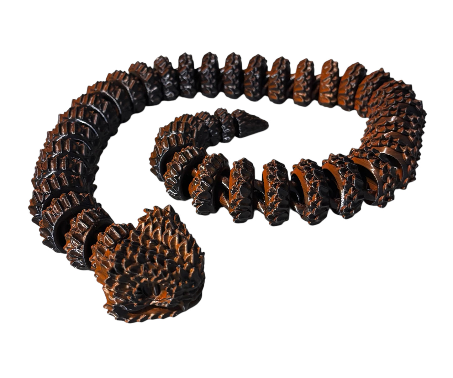 3D printed Large Bush Viper - 28" - Orange / Black