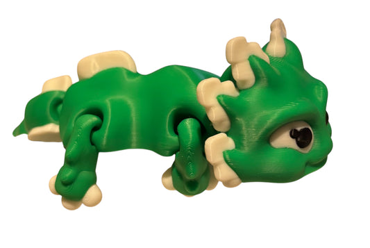 3D printed 6" Axolotl White / Green