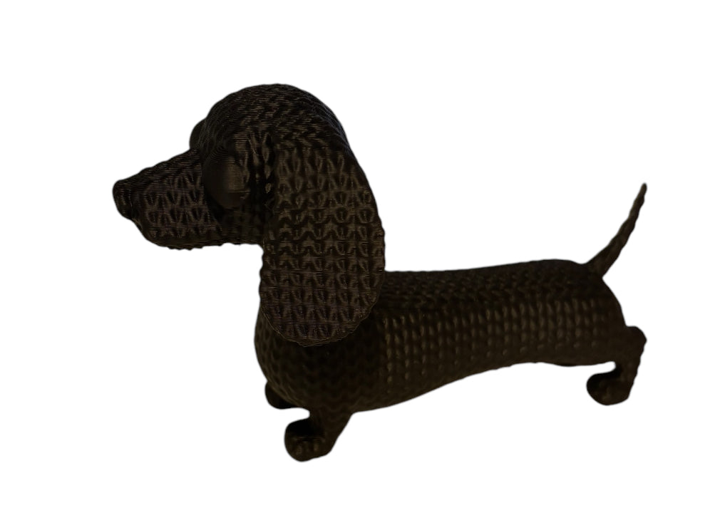 3D printed 4" Knitted Dachshund Black