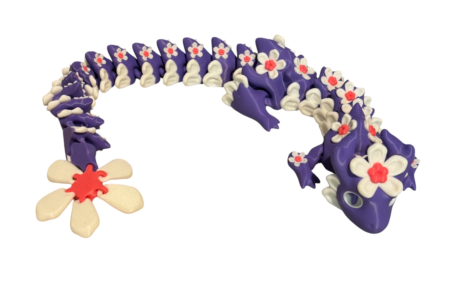 3D printed 16" Forget Me Not Dragon Purple / White / Pink