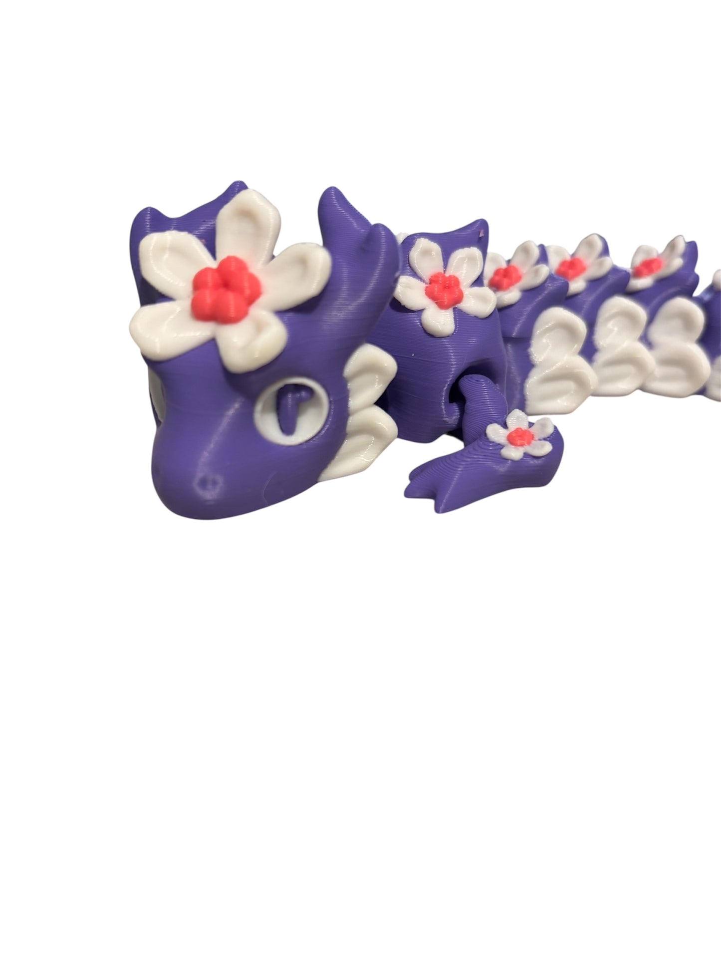 3D printed 16" Forget Me Not Dragon Purple / White / Pink